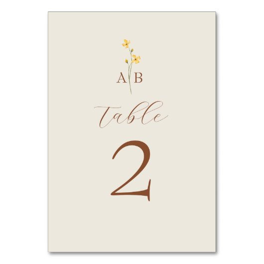 Neutrale Wilde Bloemen Bruiloft Kaart (Achterkant)