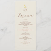 Neutrale Wilde Bloemen Bruiloft Menu (Voorkant)