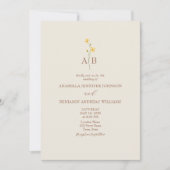 Neutrale Wildflower Huwelijksuitnodiging Kaart (Voorkant)