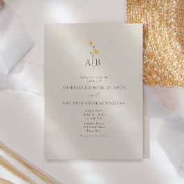 Neutrale Wildflower Huwelijksuitnodiging Kaart