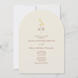 Neutrale Wildflower QR Code Wedding Kaart