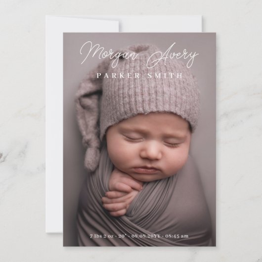 Neutrale witte naam Handtekening Manuscript Nieuwe Aankondiging (Voorkant)