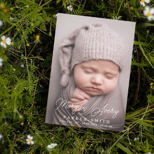 Neutrale witte naam Handtekening Manuscript Nieuwe Aankondiging