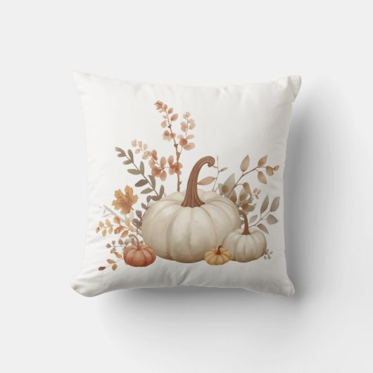 Neutrale Witte Pompoen Herfst Decoratie Kussen (Voorkant)