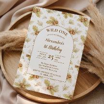 Neutrale Woodland Wild One Verjaardag
