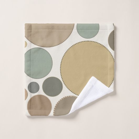 Neutrale zachte pokadots bad handdoek (Wasdoekje)