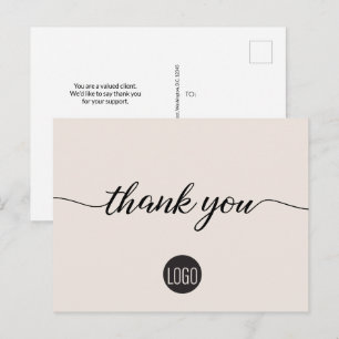Neutrale zakelijke sjabloon voor klantwaardering briefkaart