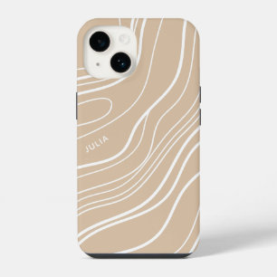 Neutrale Zandgolf Minimalistisch Modern Gepersonal iPhone 14 Hoesje