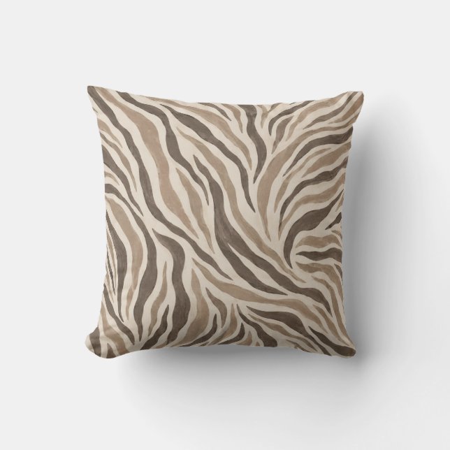 Neutrale zebra-wervelworp kussen (Voorkant)
