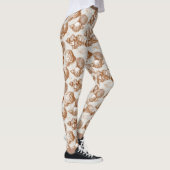 Neutrale Zee Schelp met Kust Toile Stijl Leggings (Rechts)