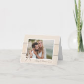 Neutrale zeester strand bruiloft foto bedankkaart (Voorkant)