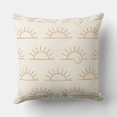Neutrale Zon Kussen | Beige Boho Worp Kussen (Achterkant)