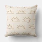 Neutrale Zon Kussen | Beige Boho Worp Kussen (Voorkant)