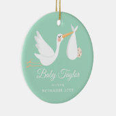 Neutrale zwangerschapsaankondiging Baby Boy Keramisch Ornament (Rechts)
