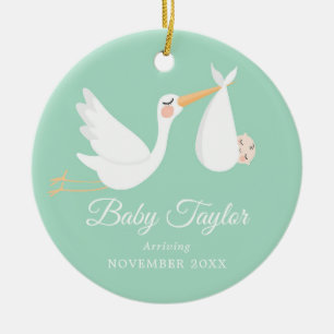 Neutrale zwangerschapsaankondiging Baby Boy Keramisch Ornament