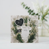 Neutrale zwangerschapsaankondiging met bloementhem kaart (Staand voorkant)