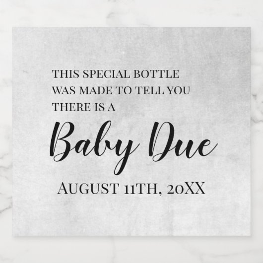 Neutrale Zwangerschapsaankondiging Mousserende Wij Sparkling Wijnetiket (Enkel label)