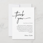 Neutrale zwart-wit minimalistische bruiloft bedankkaart (Voorkant)