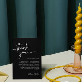 Neutrale zwart-wit minimalistische bruiloft bedankkaart