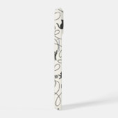 Neutrale Zwarte Kat en Garentbal Patroon iPhone 15 Case (Rechterkant)