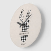 Neutrale zwarte & witte speldenreeks naam grote klok (Hoek)