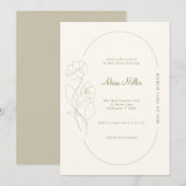 Neutralistisch Vrijgezellenfeest voor minimale lij Kaart (Voorkant / Achterkant)