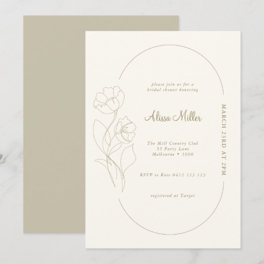 Neutralistisch Vrijgezellenfeest voor minimale lij Kaart (Voorkant / Achterkant)