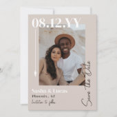 Neutrals Arrow Typografie Photo Save the Date (Voorkant)