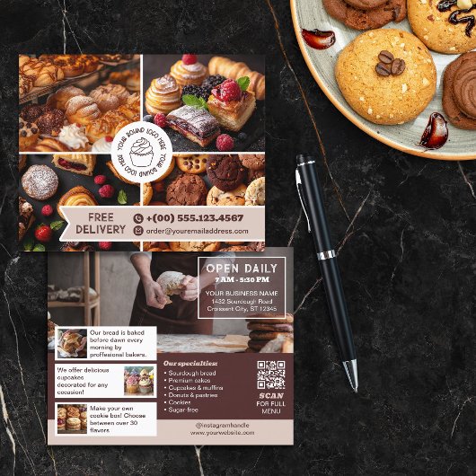 Neutrals Bakkerij Marketing Foto Collage Uw Logo Flyer