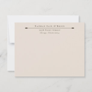 Neutrals Elegant Gepersonaliseerd met Naam Adres Notitiekaartje