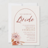 Neutrals en gedempte roze bloemendouche De bruid Kaart (Voorkant)