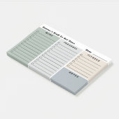 Neutrals Man dagelijkse planning checklists Post-it® Notes (Schuin)