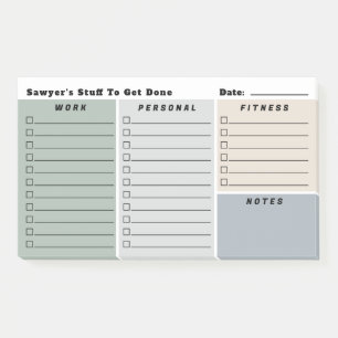 Neutrals Man dagelijkse planning checklists Post-it® Notes