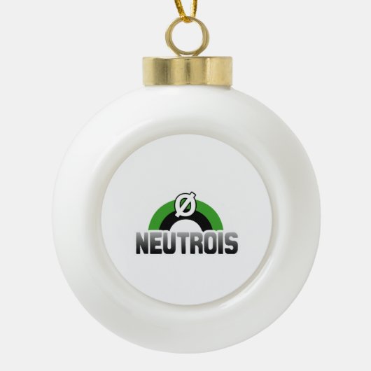 Neutrois trots keramische bal ornament (Voorkant)