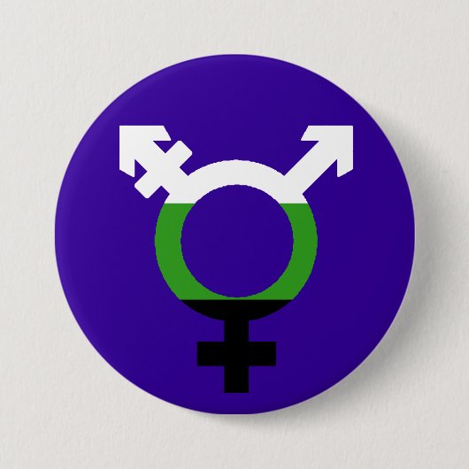 Neutrois Vlag Trans Symbool Ronde Button 7,6 Cm (Voorkant)