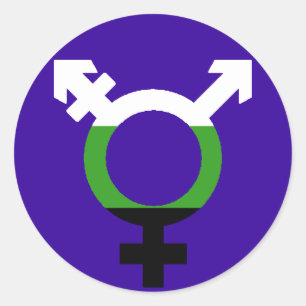 Neutrois Vlag Trans Symbool Ronde Sticker