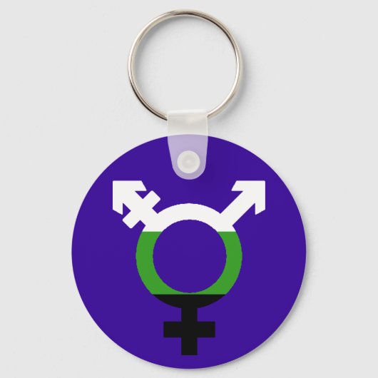 Neutrois vlag trans-symbool sleutelhanger (Voorkant)
