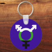 Neutrois vlag trans-symbool sleutelhanger (Voorkant)