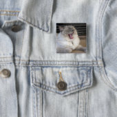 Neva Masquerade kat gaapt Vierkante Button 5,1 Cm (In situ)