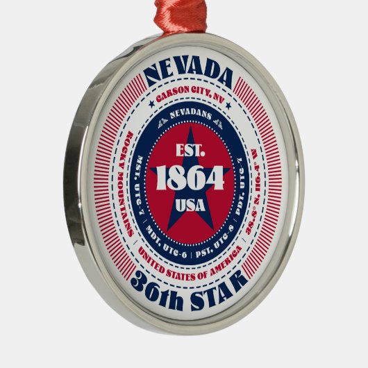 Nevada 36e staat kerstversiering metalen ornament (Rechts)