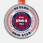 Nevada 36e staat kerstversiering metalen ornament (Voorkant)