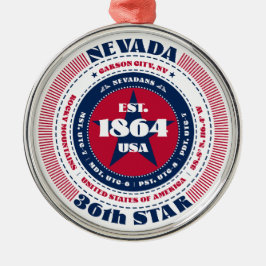Nevada 36e staat kerstversiering metalen ornament