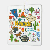 Nevada Aangepaste Familie Reis Kerstmis Keramisch Ornament (Links)