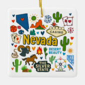 Nevada Aangepaste Familie Reis Kerstmis Keramisch Ornament (Voorkant)
