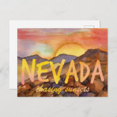 Nevada achtervolgen Zonsondergangen Desert Mountai Briefkaart (Voorkant / Achterkant)