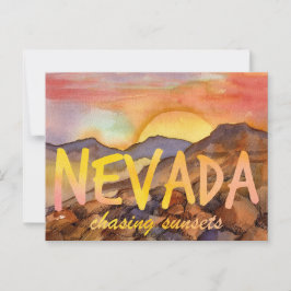 Nevada achtervolgen Zonsondergangen Desert Mountai Briefkaart