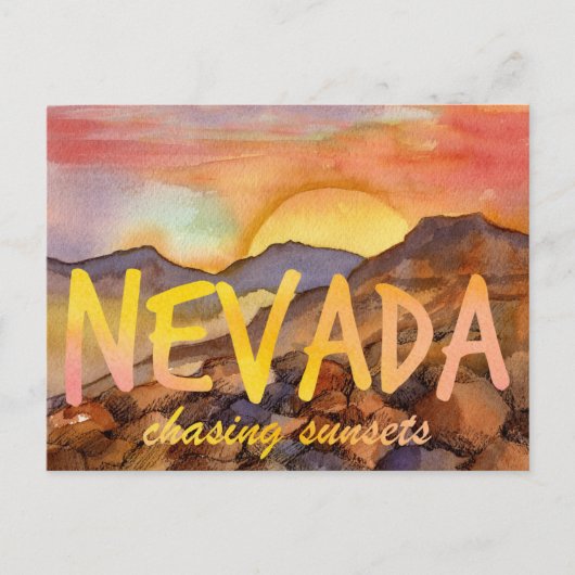 Nevada achtervolgen Zonsondergangen Desert Mountai Briefkaart (Voorkant)