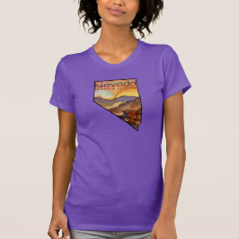 Nevada achtervolgen Zonsondergangen Desert Mountai T-shirt