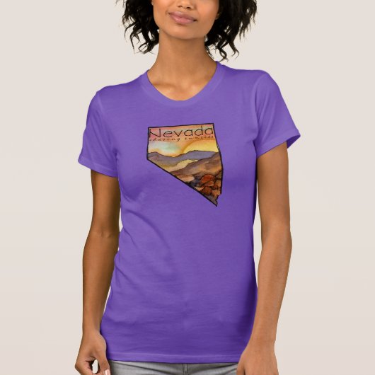 Nevada achtervolgen Zonsondergangen Desert Mountai T-shirt (Voorkant)