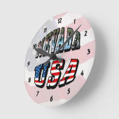 Nevada Afbeelding en de Verenigde Staten Vlag teks Ronde Klok (Hoek)